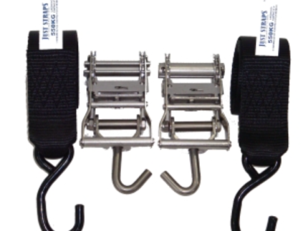 Heavy Duty Transom Stainless Steel Ratchet Tie Downs - Pair For Cheap