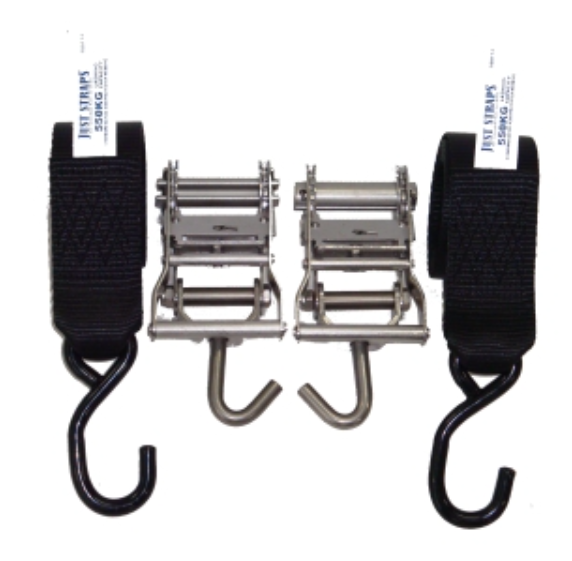 Heavy Duty Transom Stainless Steel Ratchet Tie Downs - Pair For Cheap