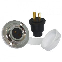 2 Pin Plug with Rubber Boot and Cap Hot on Sale