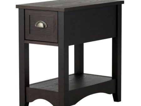 Contemporary Chairside End Table with Drawer and Open Shelf Sale