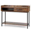 Long Console Table with Drawer and Metal Frame Discount