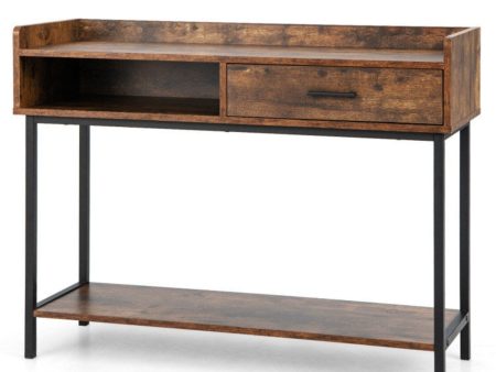 Long Console Table with Drawer and Metal Frame Discount