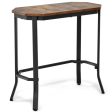 Narrow End Table with Rustic Wood Grain and Stable Steel Frame Sale