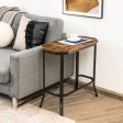 Narrow End Table with Rustic Wood Grain and Stable Steel Frame Sale