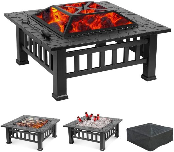 Upland 32inch Charcoal Fire Pit with Cover Online now