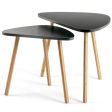 Set of 2 Modern Nesting Table Set with Triangular Tabletop Online Hot Sale