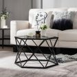 Modern Accent Geometric Glass Coffee Table Cheap