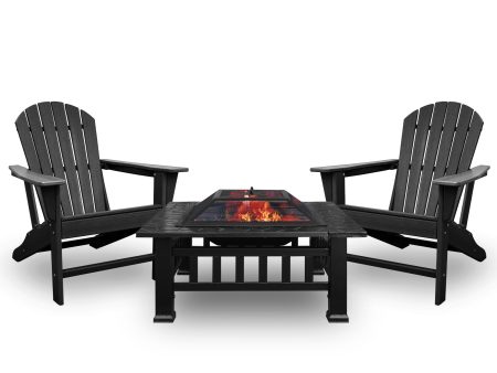 HDPE Adirondack Set with Fire Pit For Sale