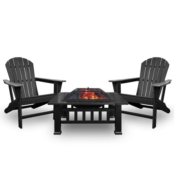 HDPE Adirondack Set with Fire Pit For Sale