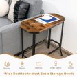 Narrow End Table with Rustic Wood Grain and Stable Steel Frame Sale