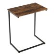 C-shaped Industrial End Table with Metal Frame For Cheap