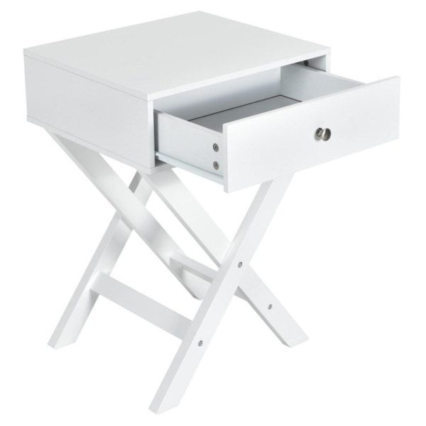 Modern X-Shaped Nightstand with Drawer for Living Room Bedroom Online Hot Sale