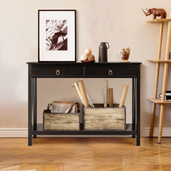 Console Table with Drawer Storage Shelf for Entryway Hallway Discount