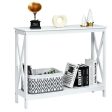 2-Tier Console X-Design Sofa Side Accent Table For Sale