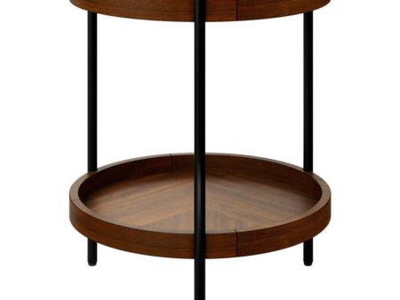 2-Tier Retro End Table with Bottom Shelf Online Hot Sale