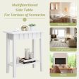 2-Tier Narrow Wood End Table with Storage Shelf for Small Spaces Fashion