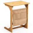 Bamboo Sofa Table End Table Bedside Table with Storage Bag For Cheap