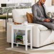 2-Tier Narrow Wood End Table with Storage Shelf for Small Spaces Fashion