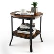 2-Tier Round End Table with Storage Shelf for Living Room Online Sale