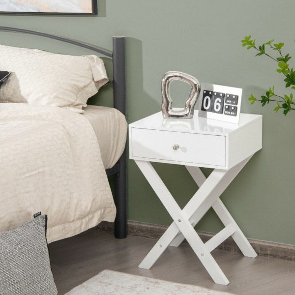 Modern X-Shaped Nightstand with Drawer for Living Room Bedroom Online Hot Sale