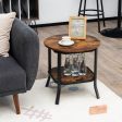 2-Tier Round End Table with Storage Shelf for Living Room Online Sale