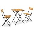 3 Piece Folding Bistro Set Solid Acacia Wood Discount