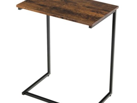 C-shaped Industrial End Table with Metal Frame For Cheap