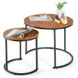 Set of 2 Modern Round Stacking Nesting Coffee Tables Online Hot Sale