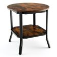 2-Tier Round End Table with Storage Shelf for Living Room Online Sale