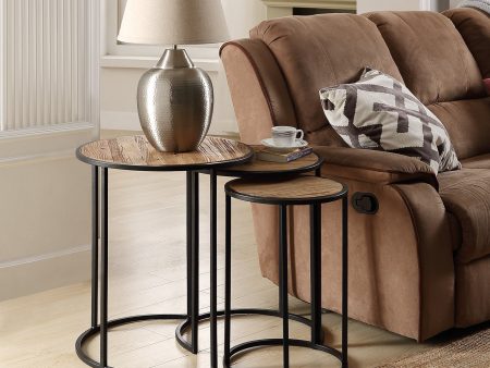 U_STYLE Rustic Metal Nesting Side End Tables,Set of 3 RT For Cheap