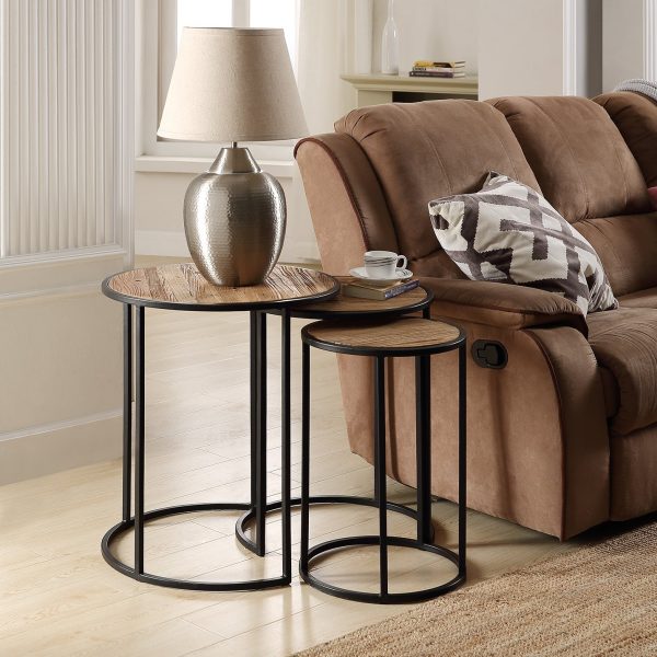 U_STYLE Rustic Metal Nesting Side End Tables,Set of 3 RT For Cheap