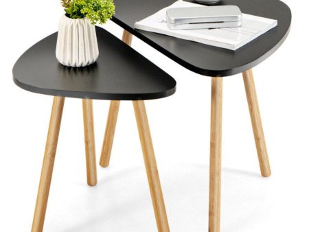 Set of 2 Modern Nesting Table Set with Triangular Tabletop Online Hot Sale