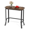 Narrow End Table with Rustic Wood Grain and Stable Steel Frame Sale