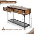 2 Drawers Console Table with Metal Frame for Living Room For Cheap