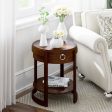 2-Tier Elliptical End Table with Drawer For Discount