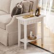 2-Tier Narrow Wood End Table with Storage Shelf for Small Spaces Fashion