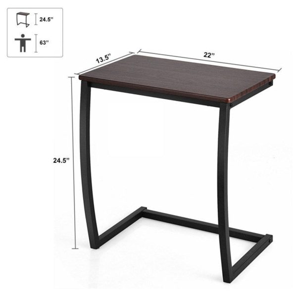 Steel Frame C-shaped Sofa Side End Table Hot on Sale