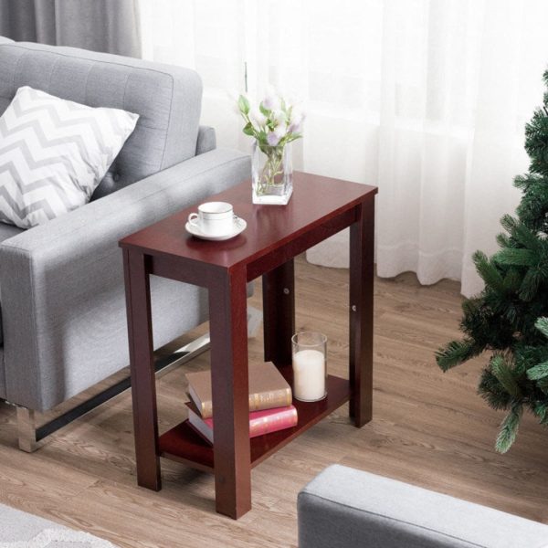 Espresso Wooden Sofa End Table Side Table For Sale