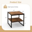 2 Pieces Industrial 2-Tier Side Table Set with Open Shelf Online now