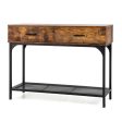 2 Drawers Console Table with Metal Frame for Living Room For Cheap