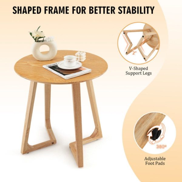 24 Inch Round End Table with Adjustable Foot Pads on Sale