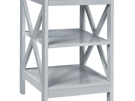 3-Tier Nightstand End Table with X Design Storage Online Hot Sale