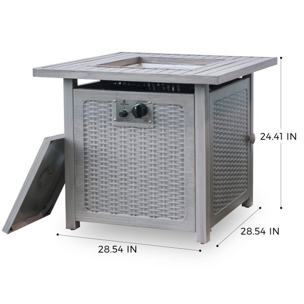 Trustmade 28” Slat Top Gas Fire Pit Table Online now